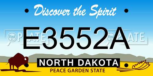 E3552A North Dakota License Plate