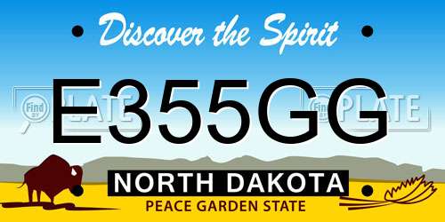 E355GG North Dakota License Plate