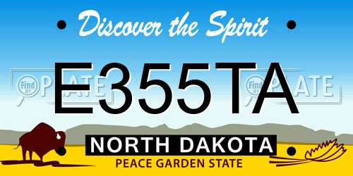 E355TA North Dakota License Plate