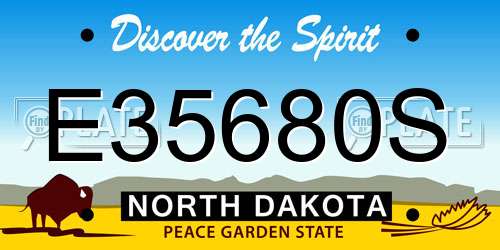 E35680S North Dakota License Plate