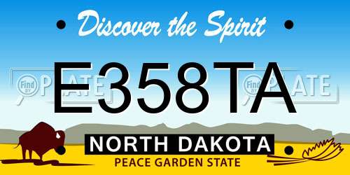 E358TA North Dakota License Plate
