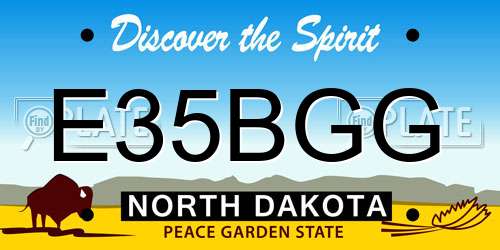 E35BGG North Dakota License Plate