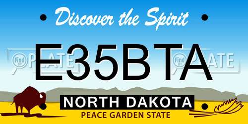 E35BTA North Dakota License Plate
