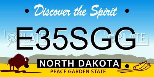 E35SGG North Dakota License Plate
