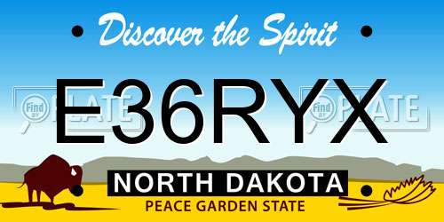 E36RYX North Dakota License Plate