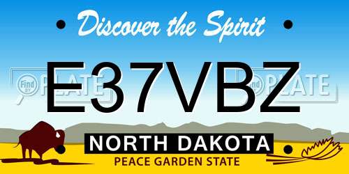 E37VBZ North Dakota License Plate
