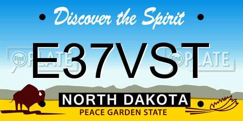 E37VST North Dakota License Plate