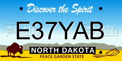E37YAB North Dakota License Plate