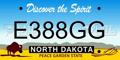 E388GG North Dakota License Plate