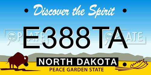 E388TA North Dakota License Plate