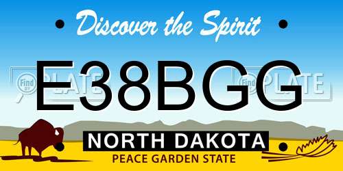 E38BGG North Dakota License Plate
