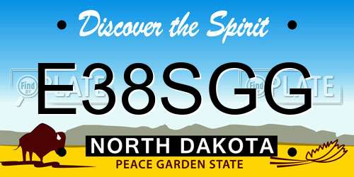 E38SGG North Dakota License Plate
