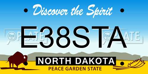 E38STA North Dakota License Plate