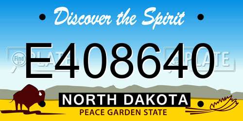 E408640 North Dakota License Plate