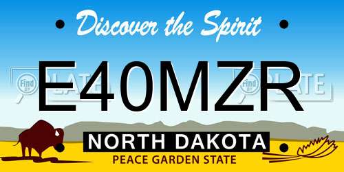 E40MZR North Dakota License Plate