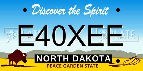 E40XEE North Dakota License Plate