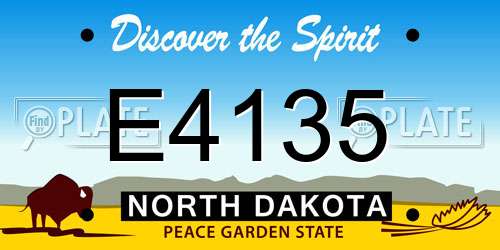 E4135 North Dakota License Plate