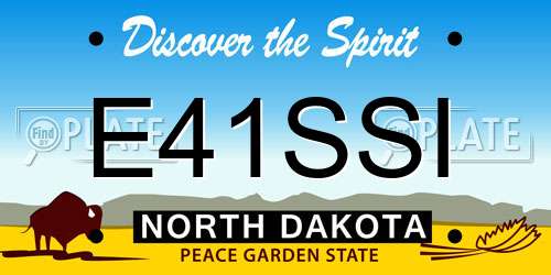 E41SSI North Dakota License Plate