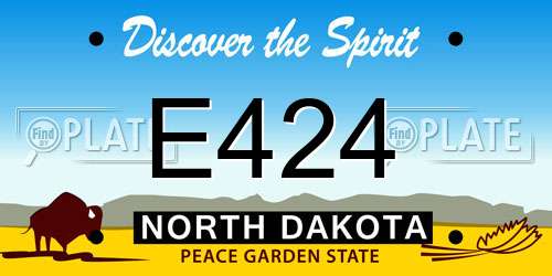 E424 North Dakota License Plate
