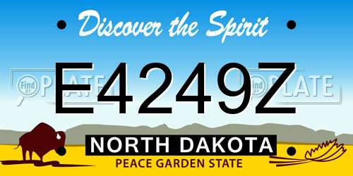 E4249Z North Dakota License Plate