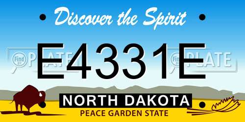 E4331E North Dakota License Plate