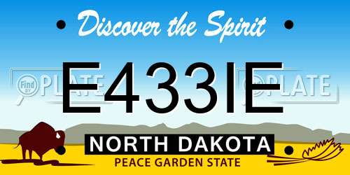 E433IE North Dakota License Plate