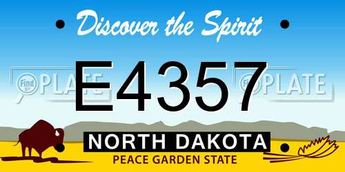 E4357 North Dakota License Plate