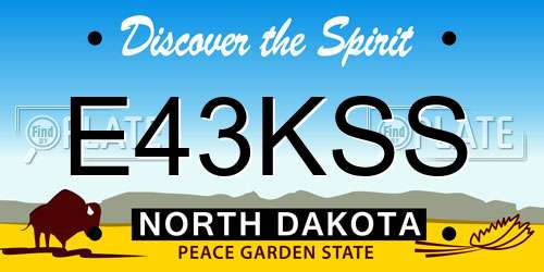 E43KSS North Dakota License Plate