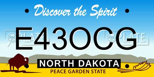 E43OCG North Dakota License Plate