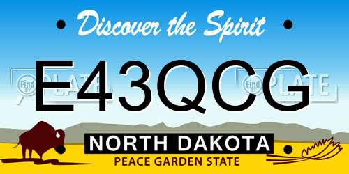 E43QCG North Dakota License Plate