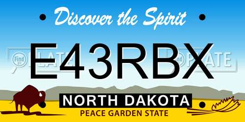 E43RBX North Dakota License Plate