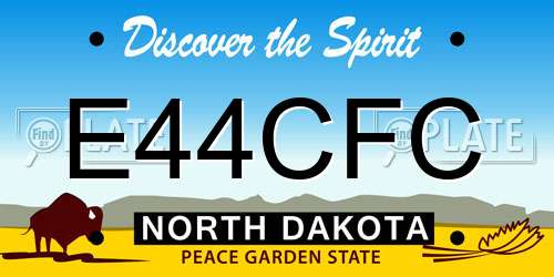 E44CFC North Dakota License Plate