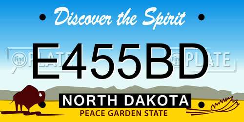 E455BD North Dakota License Plate