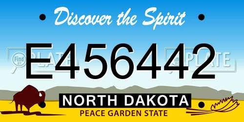 E456442 North Dakota License Plate