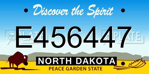 E456447 North Dakota License Plate