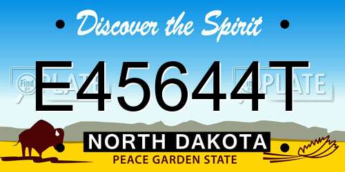 E45644T North Dakota License Plate