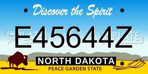 E45644Z North Dakota License Plate