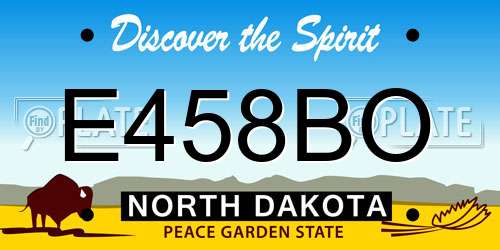 E458BO North Dakota License Plate