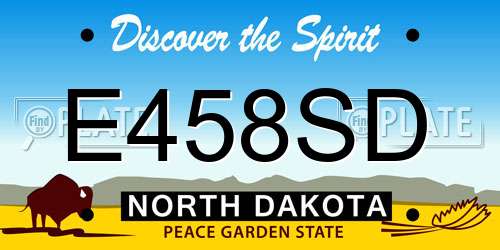 E458SD North Dakota License Plate
