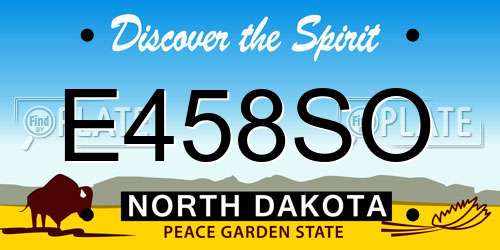 E458SO North Dakota License Plate