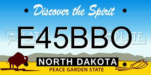 E45BBO North Dakota License Plate