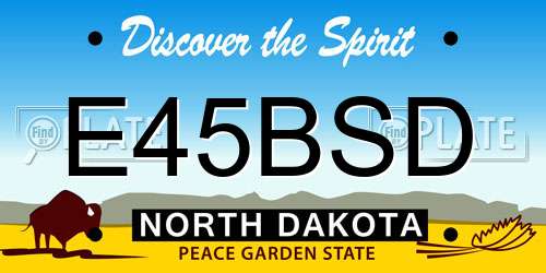 E45BSD North Dakota License Plate