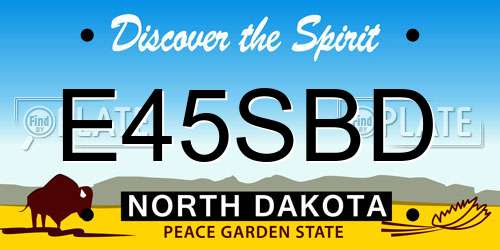 E45SBD North Dakota License Plate