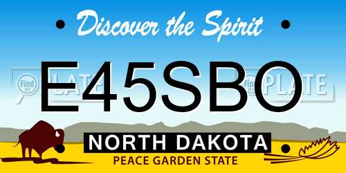 E45SBO North Dakota License Plate