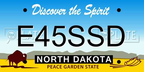 E45SSD North Dakota License Plate