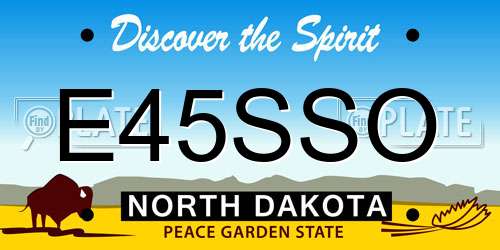 E45SSO North Dakota License Plate