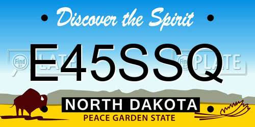 E45SSQ North Dakota License Plate