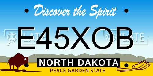 E45XOB North Dakota License Plate