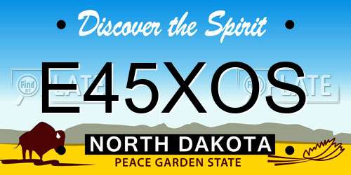 E45XOS North Dakota License Plate