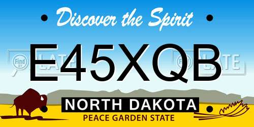 E45XQB North Dakota License Plate